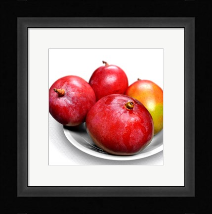 Framed Mangoes In a White Bowl Print
