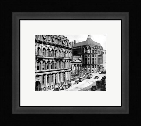 Framed North side of Front Street 1930 Print