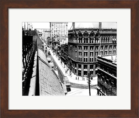 Framed Yonge Street, looking North from Customs House Print