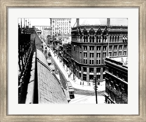 Framed Yonge Street, looking North from Customs House Print