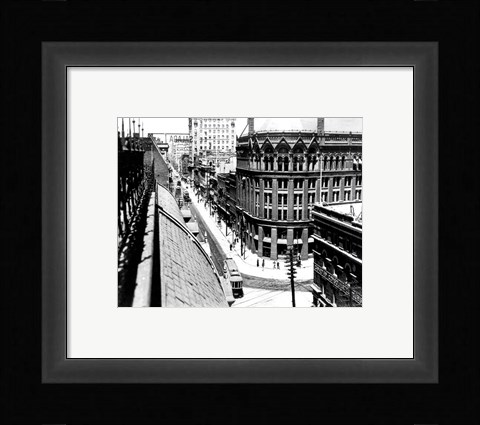 Framed Yonge Street, looking North from Customs House Print