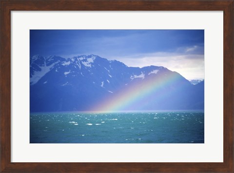 Framed Rainbow over a sea, Resurrection Bay, Kenai Fjords National Park, Alaska, USA Print