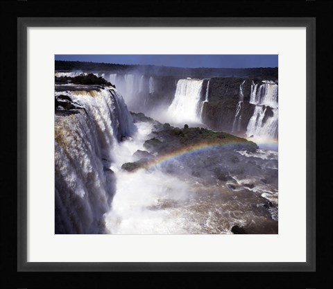 Framed Rainbow over a waterfall, Devil's Throat, Iguacu Falls, Iguacu River, Parana, Brazil Print