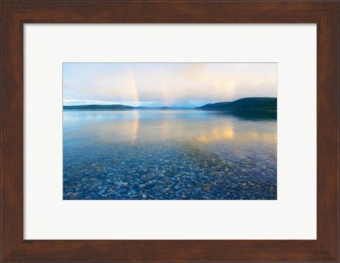 Framed Reflection of a rainbow in a lake, Lake Khovsgol, Sayan Mountains, Russian-Mongolian border Print