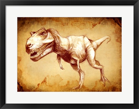 Framed T Rex Sketch Print