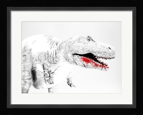 Framed Tyrannosaurus Rex after a meal Print