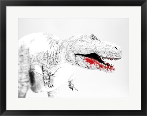 Framed Tyrannosaurus Rex after a meal Print