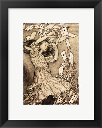 Framed Alice in Wonderland - cards Print