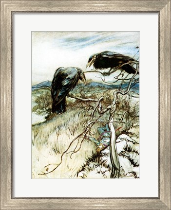 Framed Two Corbies Print