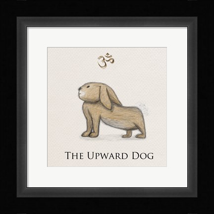 Framed Bunny Yoga,  Upward Dog Pose Print