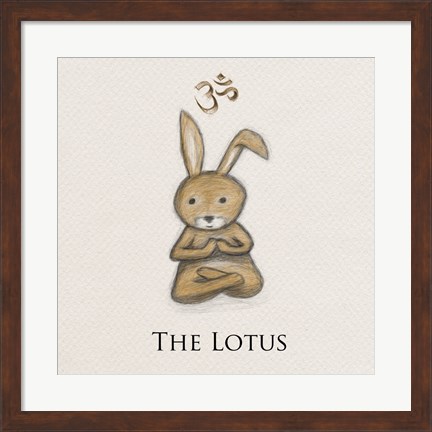 Framed Bunny Yoga, The Lotus Pose Print