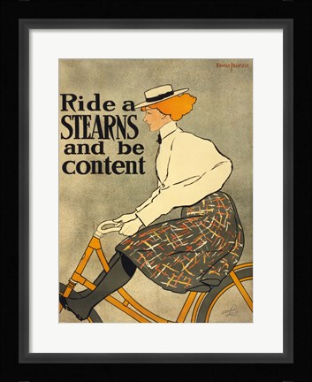 Framed Ride a Stearns Bicycle Print