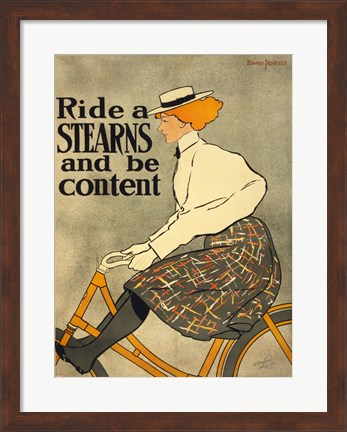 Framed Ride a Stearns Bicycle Print