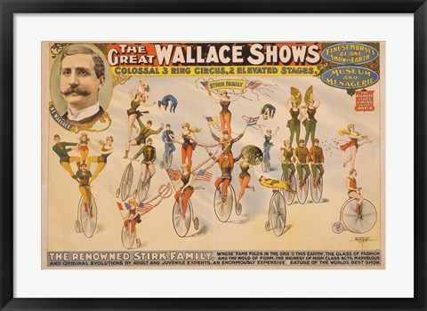 Framed Colossal Three Ring Circus Print
