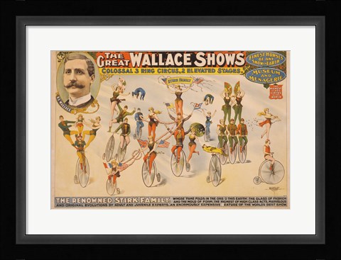 Framed Colossal Three Ring Circus Print
