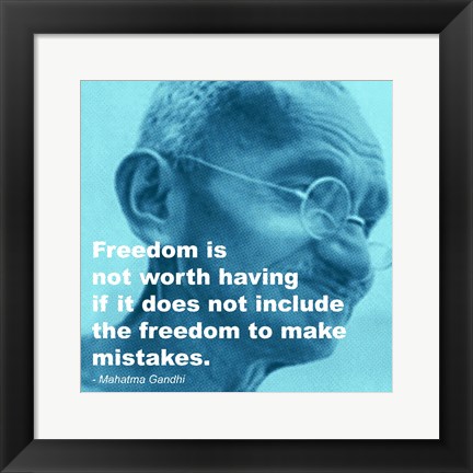 Framed Gandhi - Freedom Quote Print