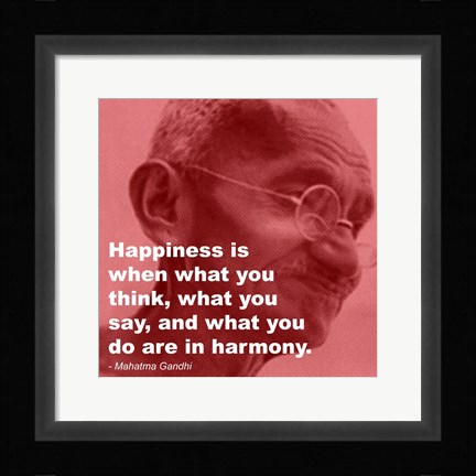 Framed Gandhi - Happiness Quote Print