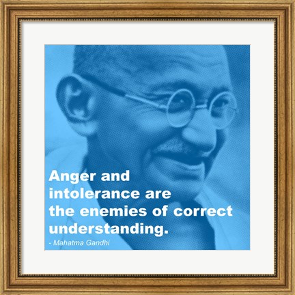 Framed Gandhi - Intolerance Quote Print