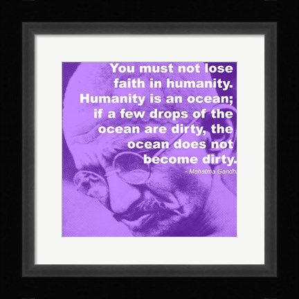 Framed Gandhi - Ocean Quote Print