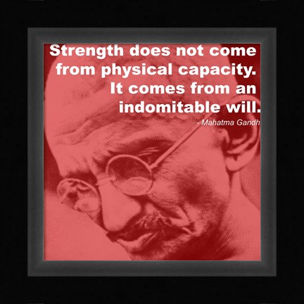 Framed Gandhi - Strength Quote Print