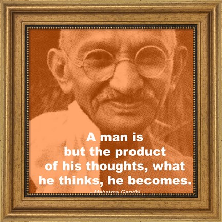 Framed Gandhi - Thoughts Quote Print