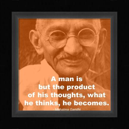 Framed Gandhi - Thoughts Quote Print