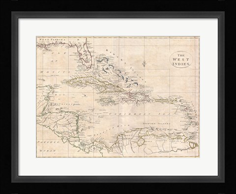 Framed 1799 Clement Cruttwell Map of South America Print