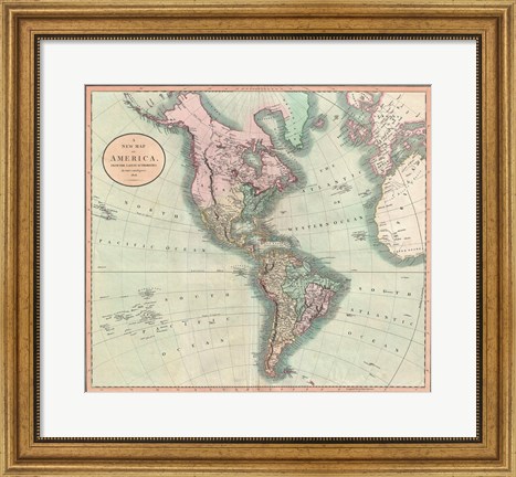 Framed 1799 Clement Cruttwell Map of West Indies Print