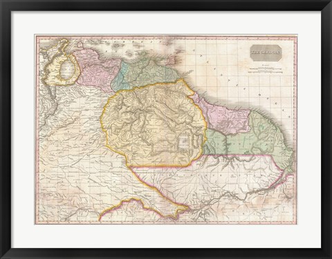 Framed 1814 Thomson Map of the West Indies Central America Print