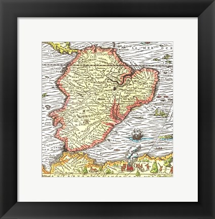 Framed Map of South America 1575 Print