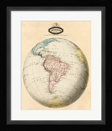 Framed Map of South America Print