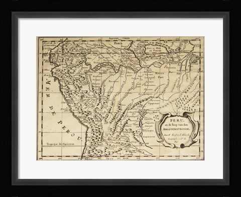 Framed Mapa Per Sanson Print