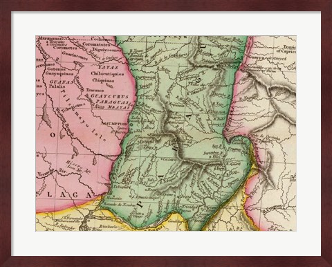 Framed Pinkerton 1812 Paraguay Print