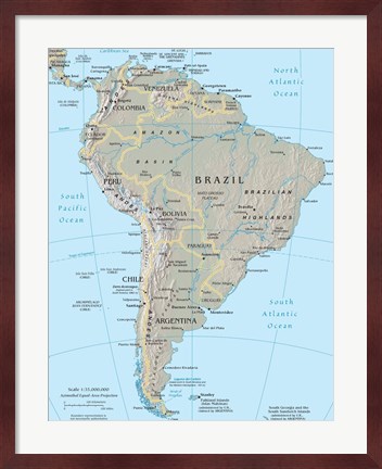 Framed South America Print