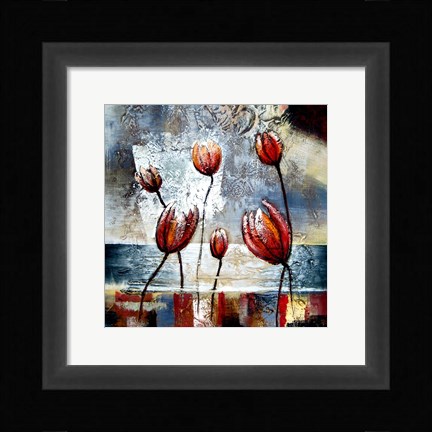 Framed Abstract Flowers Print