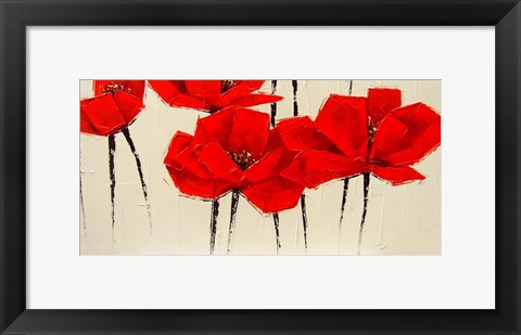 Framed Abstract Red Poppies Print