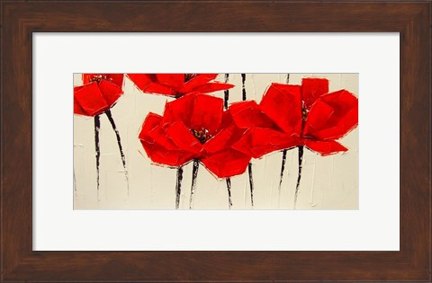 Framed Abstract Red Poppies Print