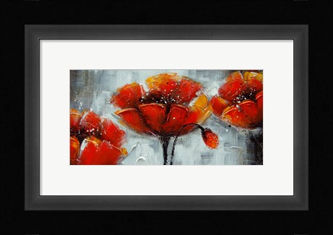Framed Abstract Poppies Print