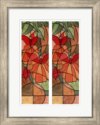 Framed 2-Up Stain Glass Floral I Print
