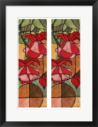 Framed 2-Up Stain Glass Floral II Print