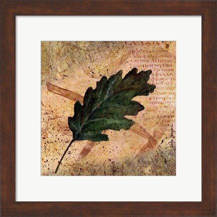 Framed Antiqued Leaves II Print