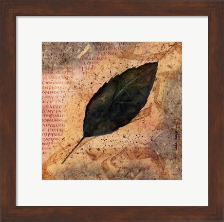 Framed Antiqued Leaves IV Print