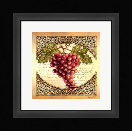 Framed Wine Grapes I Print