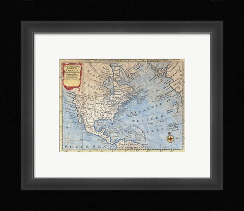 Framed 1747 Bowen Map of North America Print