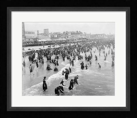 Framed Beach at Atlantic City Print