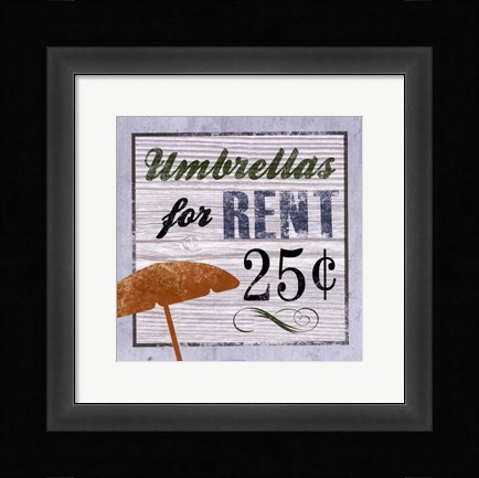 Framed Beach Signs III Print