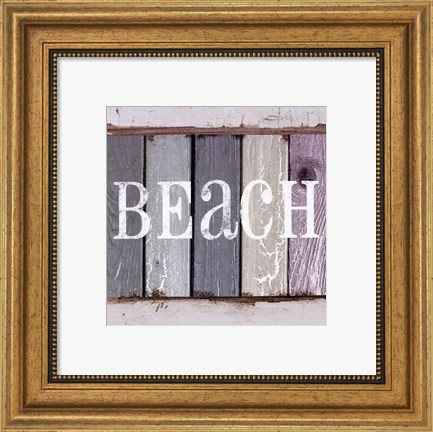 Framed Beach Signs IV Print