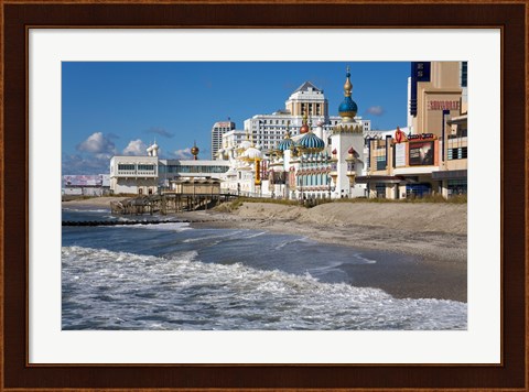 Framed Boardwalk Casinos, Atlantic City, New Jersey, USA Print