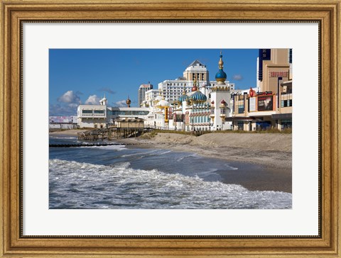 Framed Boardwalk Casinos, Atlantic City, New Jersey, USA Print