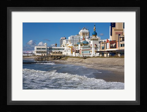 Framed Boardwalk Casinos, Atlantic City, New Jersey, USA Print